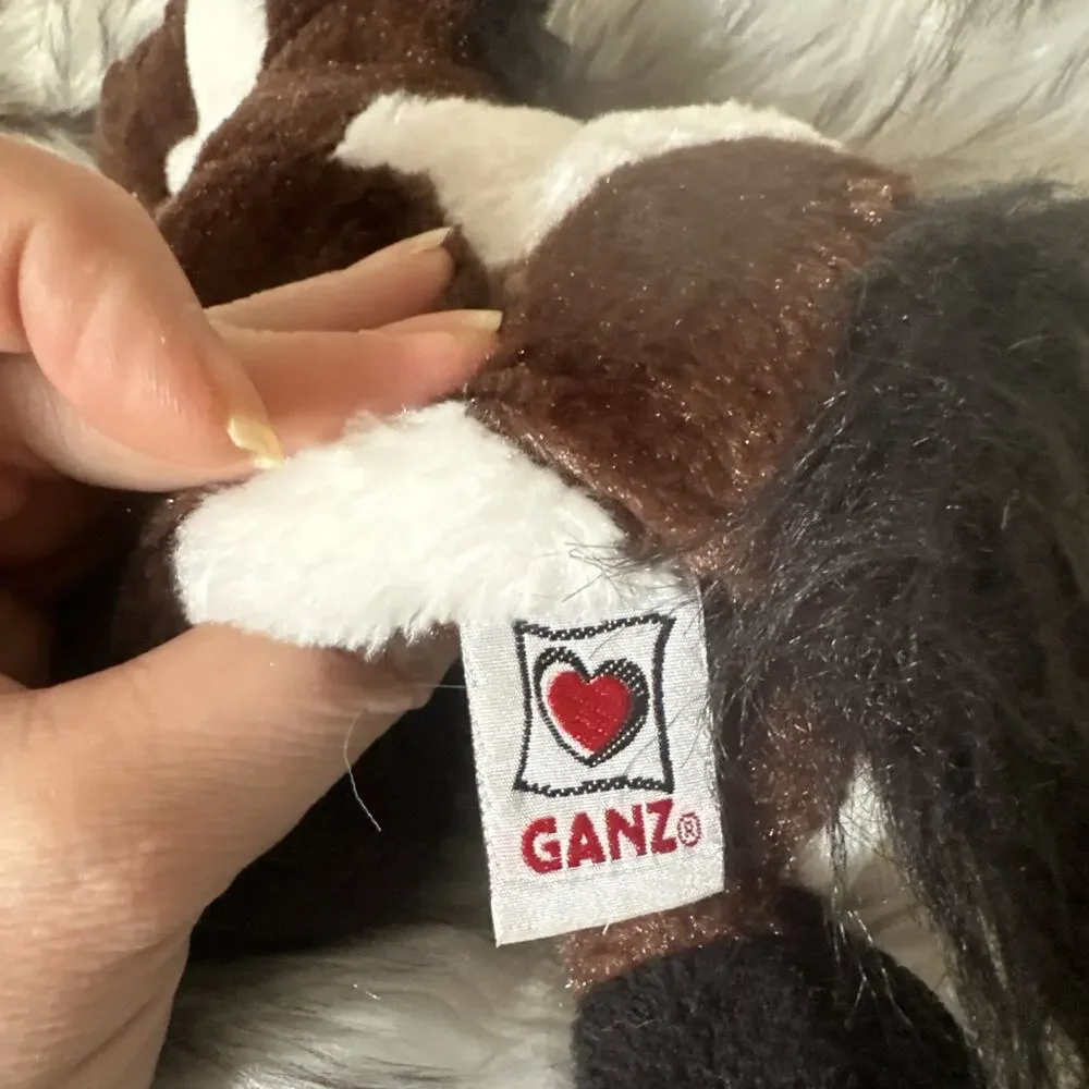 Ganz WebKins HM147 Pinto Brown White Spots Black Hooves Pre Owned Small Rip.